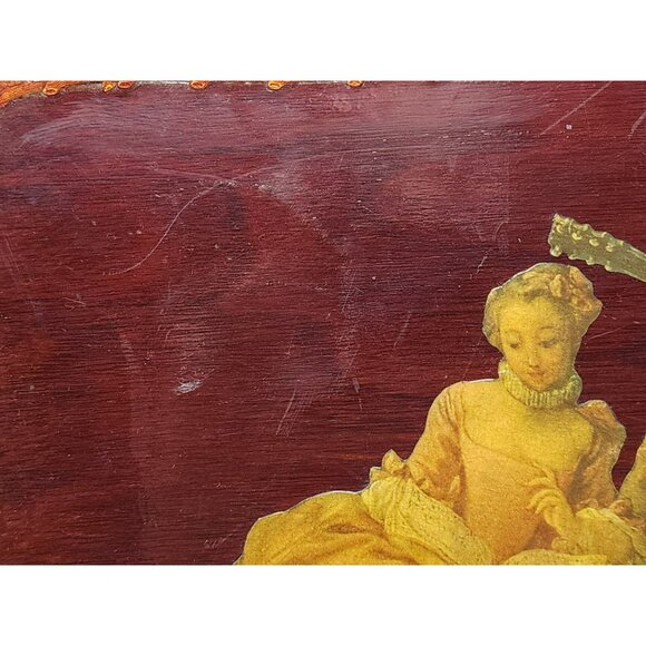 Vintage Francois Boucher "Le Teton De Musique" Decorative Wooden Tray‎ - Picture 5 of 8